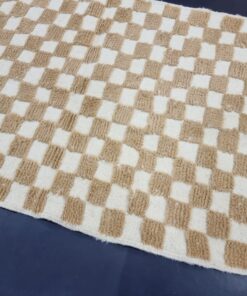 White and Beige Wool Rug