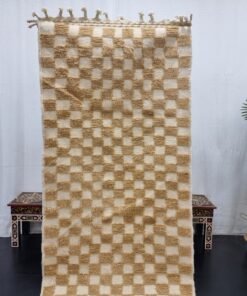 White and Beige Wool Rug