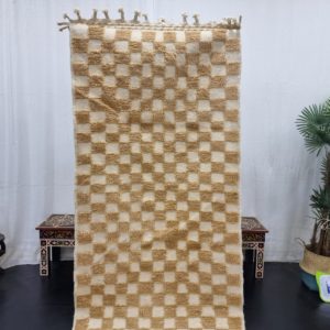 White and Beige Wool Rug