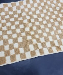 White and Beige Wool Rug