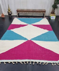 White, Blue And Pink Carpet