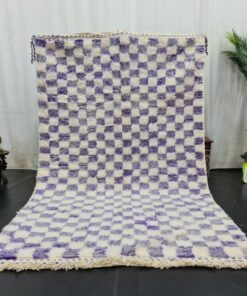 Faded Purple And White Rug