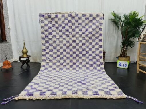 Faded Purple And White Rug