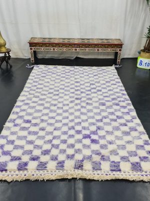 Faded Purple And White Rug