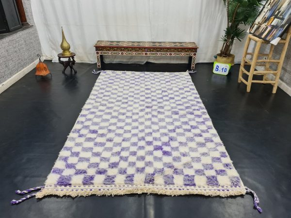 Faded Purple And White Rug