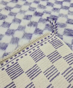 Faded Purple And White Rug