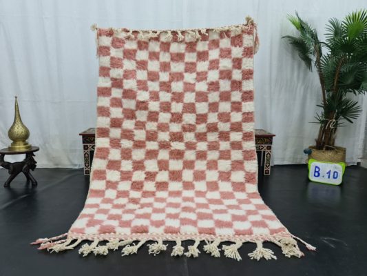 Peach And White Rug