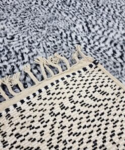 Dotted Black And White Rug