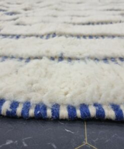 White And Blue Striped Rug