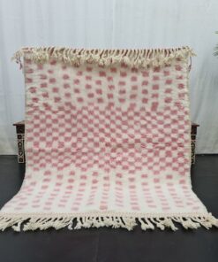 Faded Pink And White Rug