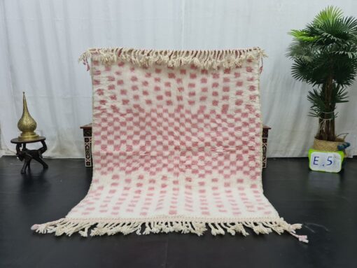 Faded Pink And White Rug