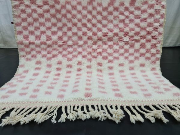 Faded Pink And White Rug