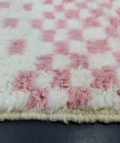 Faded Pink And White Rug