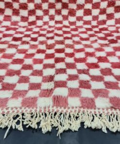 Cerise Pink And White Rug