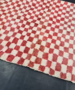 Cerise Pink And White Rug