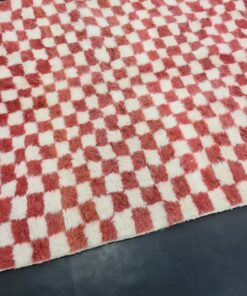 Cerise Pink And White Rug