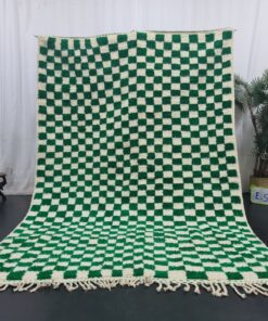Dark Green And White Rug