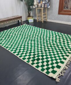 Dark Green And White Rug