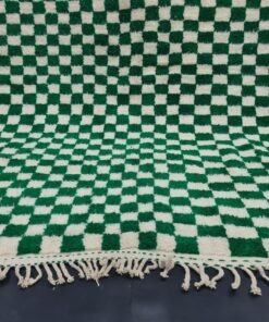Dark Green And White Rug