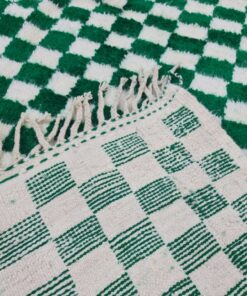 Dark Green And White Rug