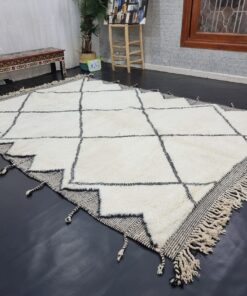 Geometric White And Black Rug