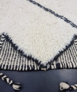 Geometric White And Black Rug