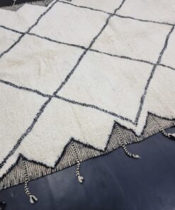 Geometric White And Black Rug