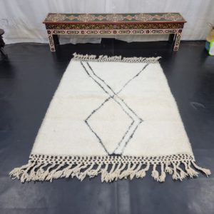 Geometric Off White And Black Rug