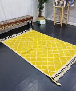 Yellow And White Rug