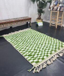 Pear Green and White Rug