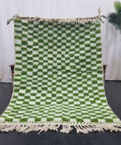 Pear Green and White Rug