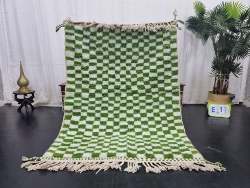 Pear Green and White Rug