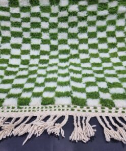 Pear Green and White Rug