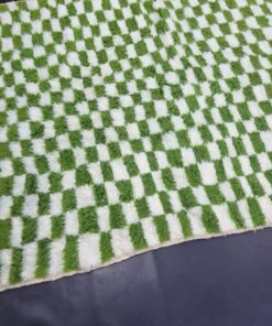 Pear Green and White Rug