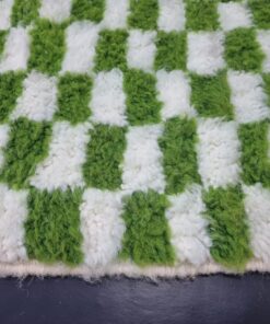 Pear Green and White Rug