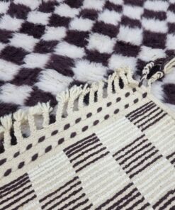 Dark Brown and White Rug