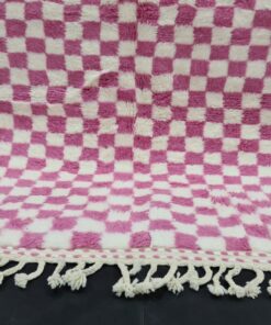 Pink And White Wool Rug