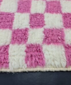 Pink And White Wool Rug