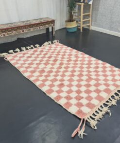 Peach And White Rug