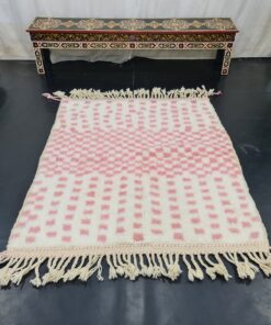 Faded Pink And White Rug