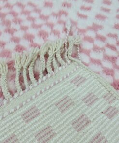 Faded Pink And White Rug