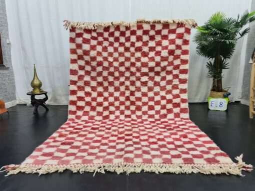 Cerise Pink And White Rug