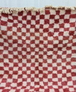 Cerise Pink And White Rug