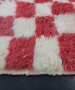 Cerise Pink And White Rug
