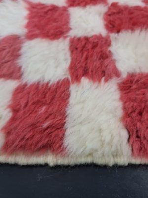 Cerise Pink And White Rug