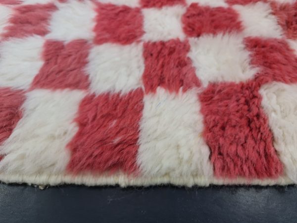 Cerise Pink And White Rug