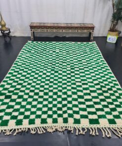 Dark Green And White Rug