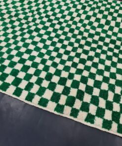 Dark Green And White Rug