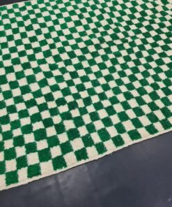 Dark Green And White Rug
