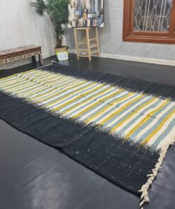 Black And Yellow Striped Carpet
